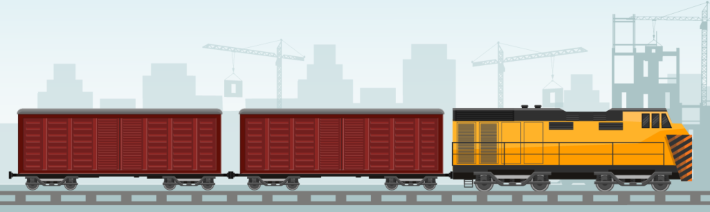 When trains transfer goods, a significantly less amount of carbon dioxide is emitted
