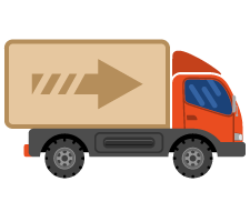 transportation truck returning shipped packages
